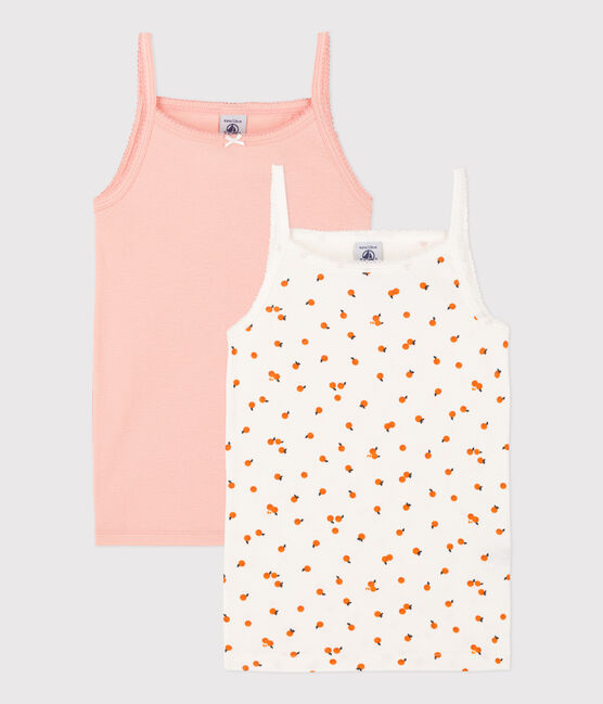 Lot de 2 chemises à bretelles orangettes en coton petite fille variante 1