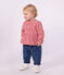 Blouse b&eacute;b&eacute; en coton manches longues &agrave; rayures rose/rose