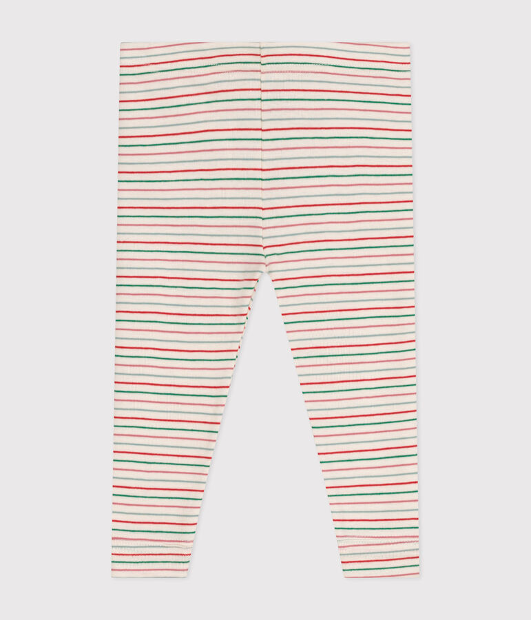 Legging en coton b&eacute;b&eacute; &eacute;cru/multicouleur