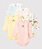 Lot de 5 bodies manches longues bébé fille en coton variante 1