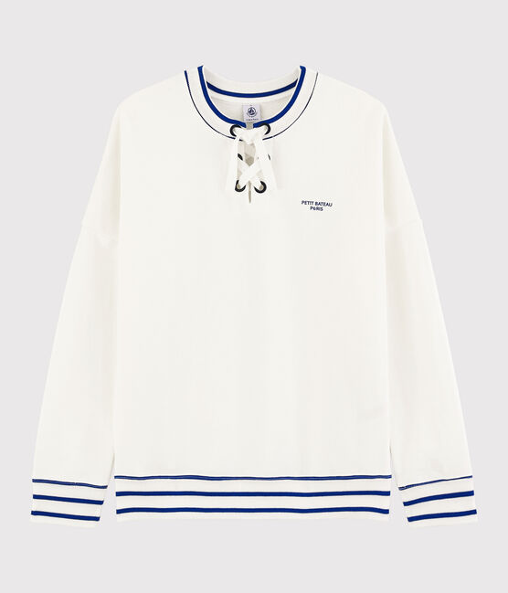 Molton sweatshirt voor Dames wit MARSHMALLOW