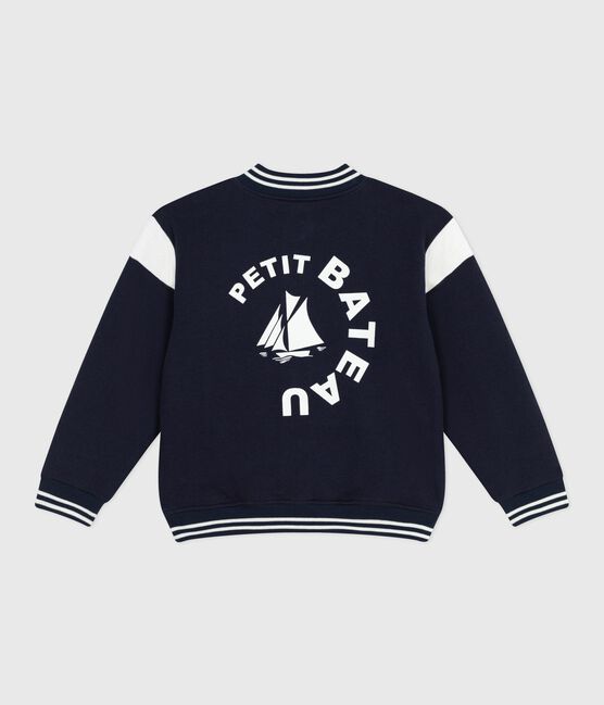 Veste teddy enfant en coton uni bleu SMOKING