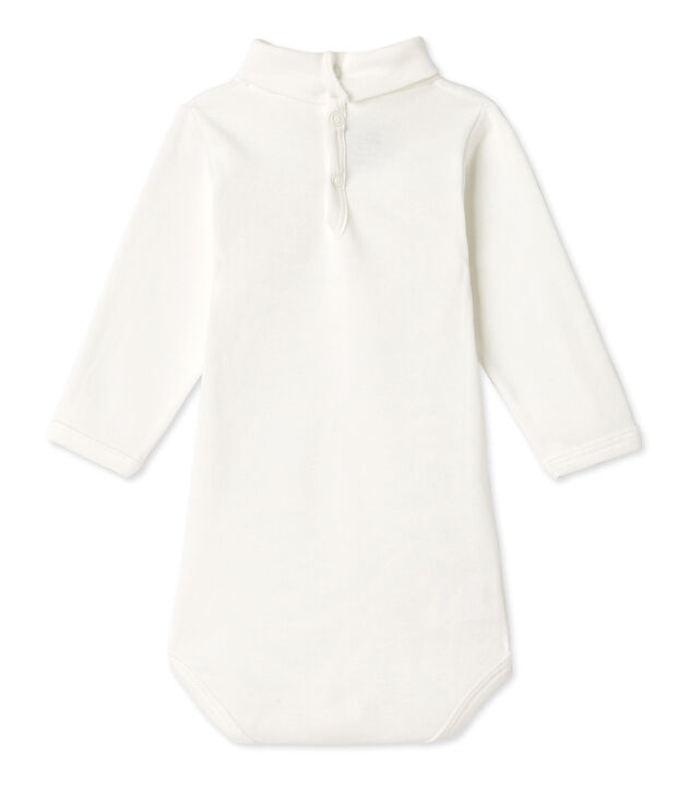 Body b&eacute;b&eacute; &agrave; col roul&eacute; blanc Lait
