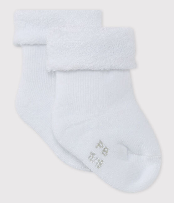 Witte babysokjes van badstof wit ECUME