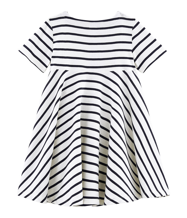 Robe enfant fille blanc/bleu