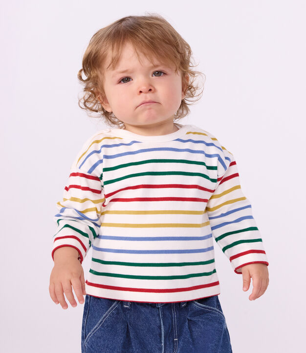 Marini&egrave;re b&eacute;b&eacute; en coton blanc/multicouleur