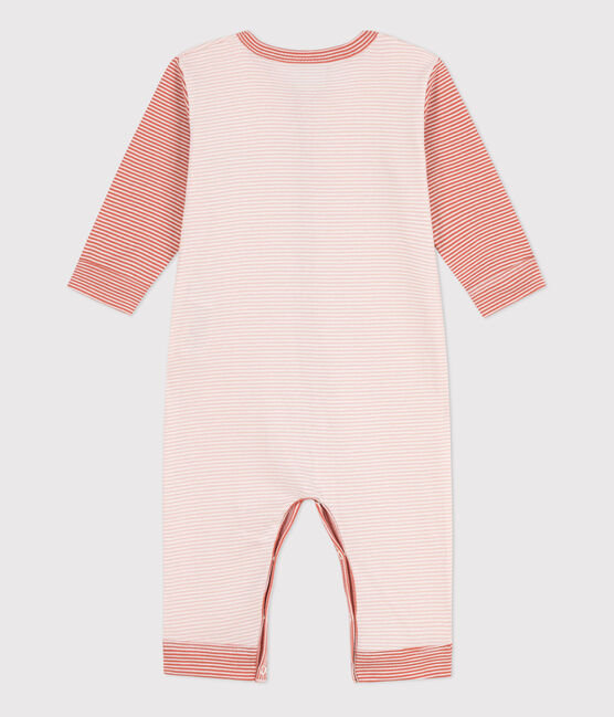 Dors-bien sans pieds milleraies en coton SALINE/ MARSHMALLOW