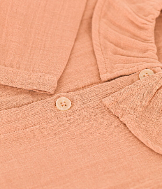 Blouse manches longues en gaze de coton bébé rose SIENNA
