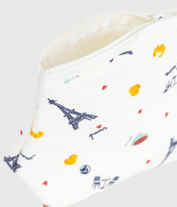 Pochette b&eacute;b&eacute; en coton imprim&eacute; Paris blanc/multicouleur