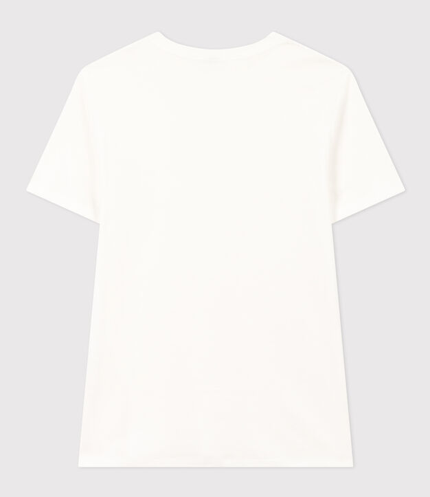 L'Iconique, T-shirt met korte mouw van effen ribstof voor dames wit