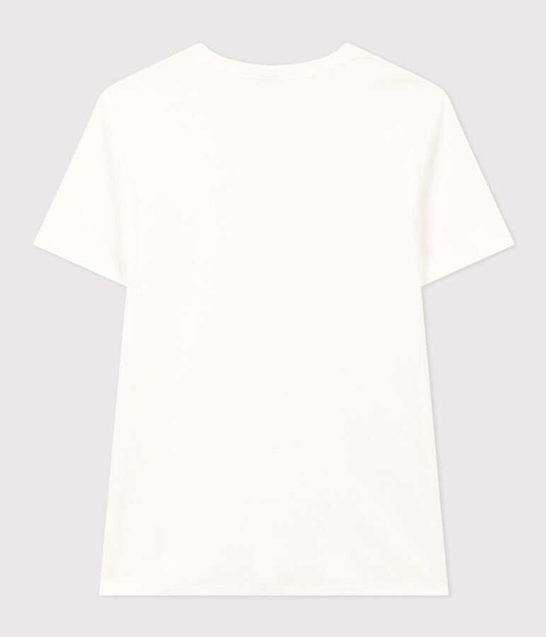 L'Iconique, T-shirt met korte mouw van effen ribstof voor dames wit