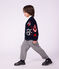 Kinderbroek met bandplooitjes van katoenflanel grijs