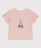Katoenen T-shirt met Monsieur Madame-motief voor baby's roze SALINE