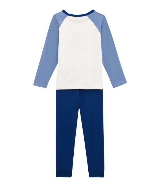 Pyjama petit garçon bleu LIMOGES/blanc MULTICO