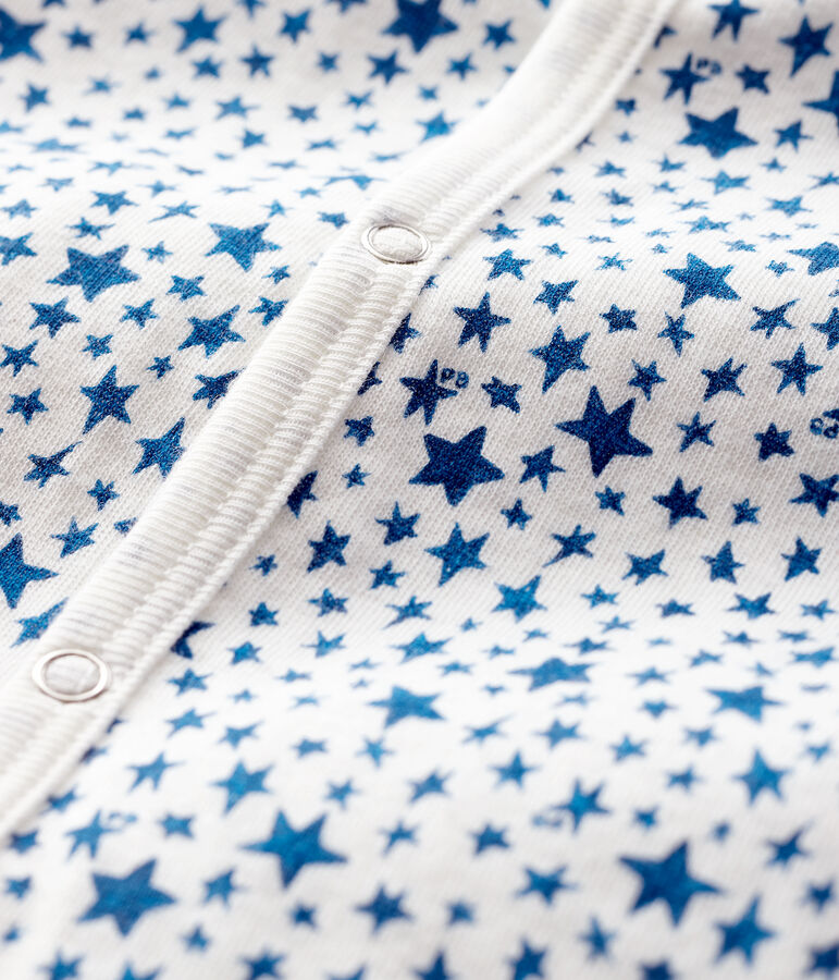 Dors-bien &agrave; imprim&eacute; &eacute;toiles bleues b&eacute;b&eacute; en tubique blanc MARSHMALLOW/blanc MULTICO