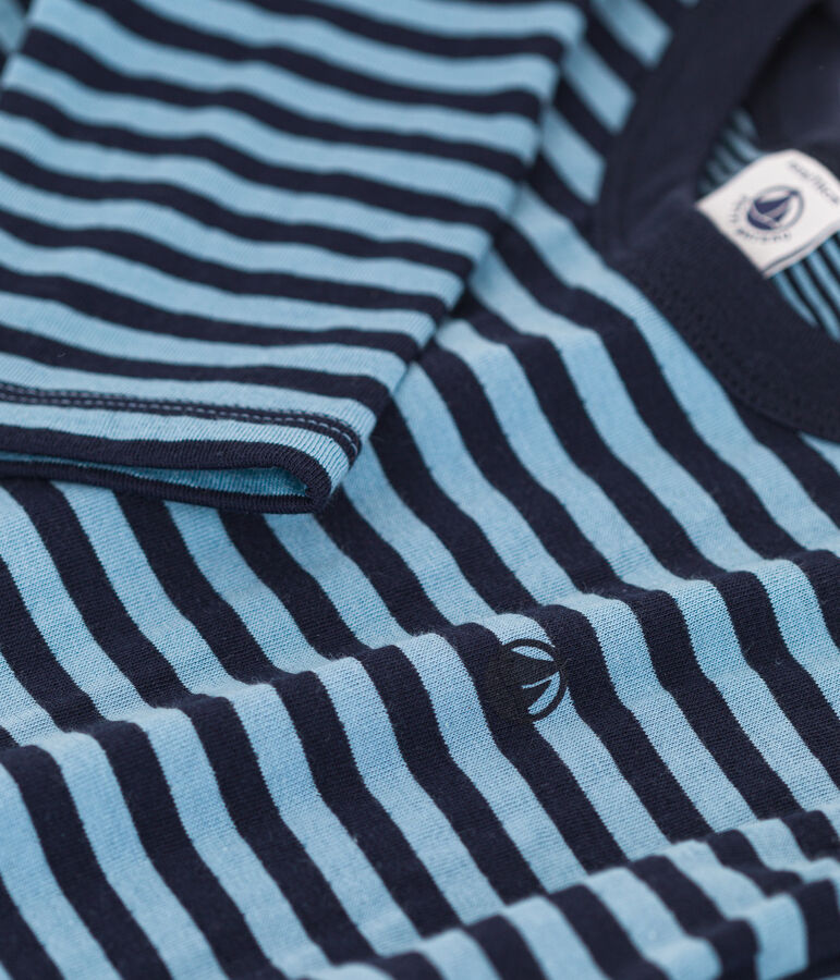 Jongens-T-shirt van tubic met lange mouwen blauw/blauw