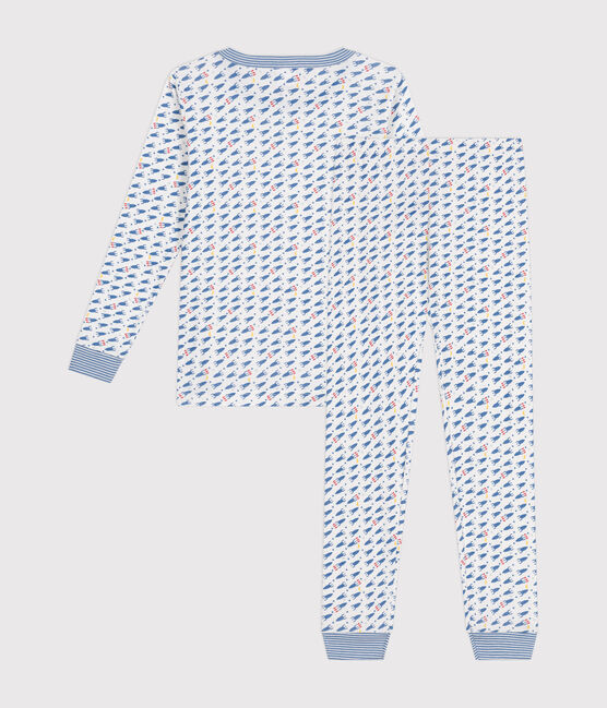 Pyjama ajusté en coton imprimé à motif fusées enfant blanc MARSHMALLOW/blanc MULTICO