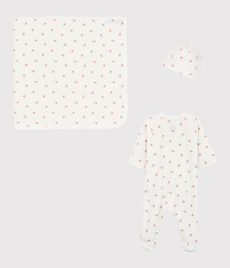 Coffret cadeau naissance petit oiseau b&eacute;b&eacute; en coton biologique multicouleur