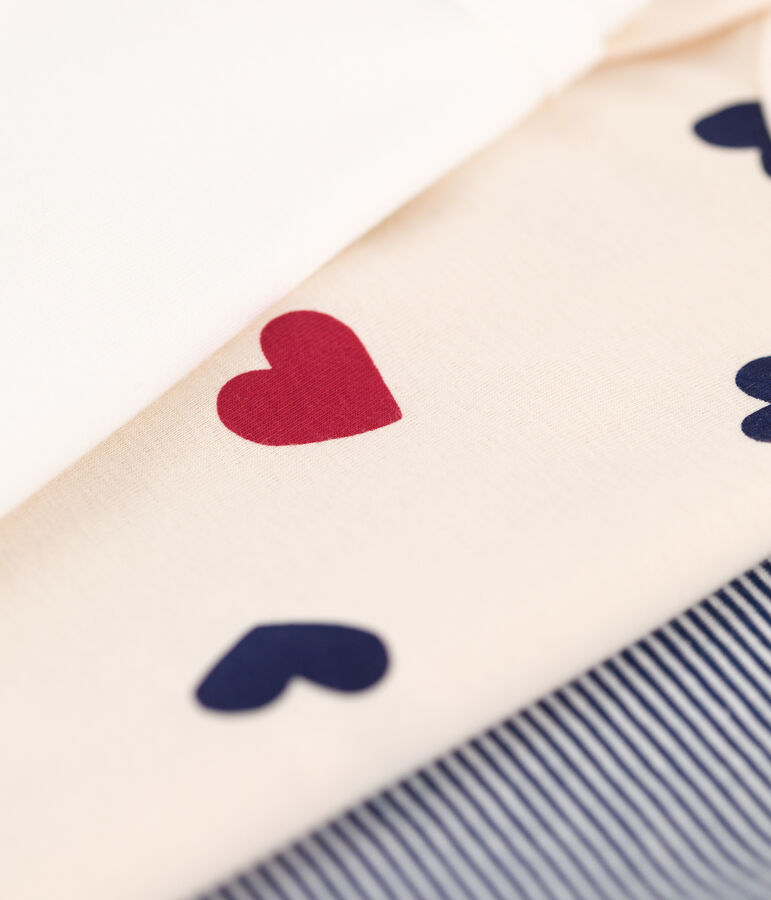 Lot de 3 bodies manches longues c&oelig;ur b&eacute;b&eacute; en coton variante 1