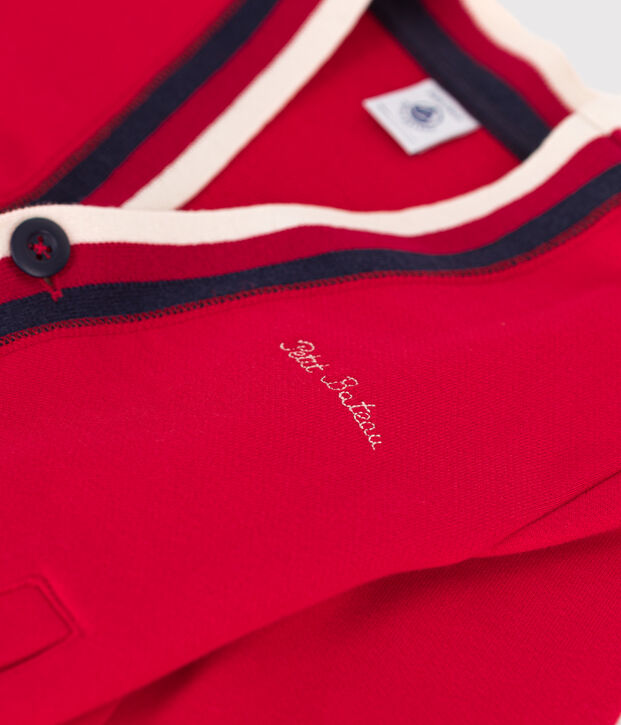 Cardigan en molleton enfant gar&ccedil;on rouge