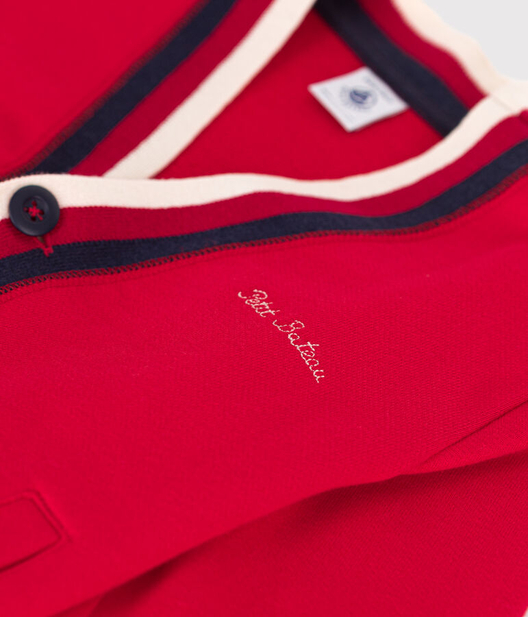 Jongensvest in fleece rood