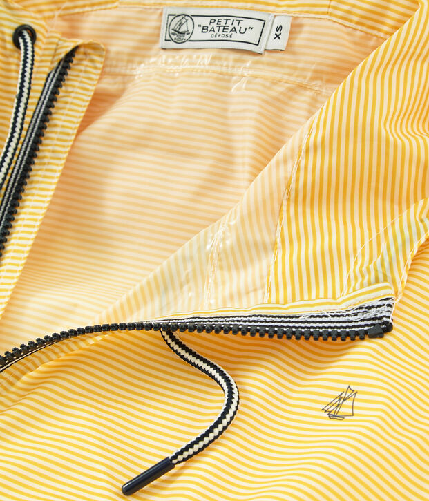 Coupe-vent court mixte jaune/blanc