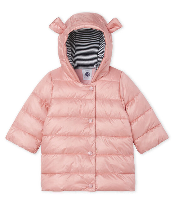 Donsjack van gesatineerde polyamide babymeisje roze FLEUR
