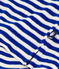 Tee-shirt le Boxy en coton éponge rayé femme bleu SURF/ AVALANCHE