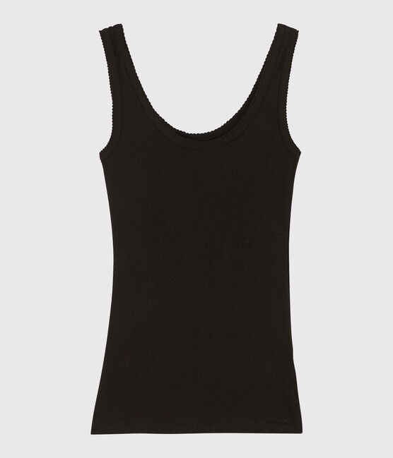 Débardeur en laine et coton Femme noir NOIR