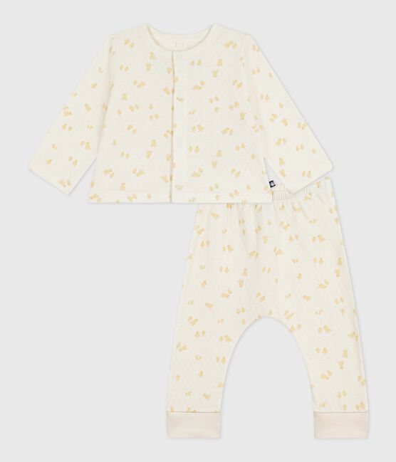 Ensemble 2 pièces bébé en coton imprimé poussins MILK/ MULTICO