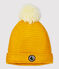 Bonnet à pompon bébé. jaune BOUDOR