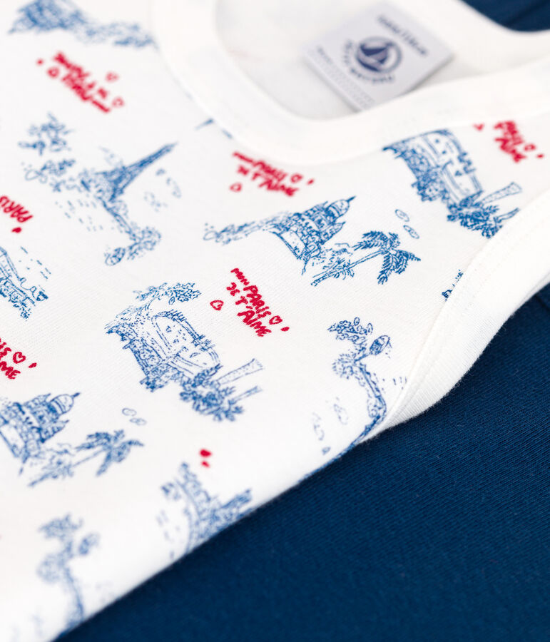Setje met 2 katoenen kinderhemdjes met print van Parijs multicouleur