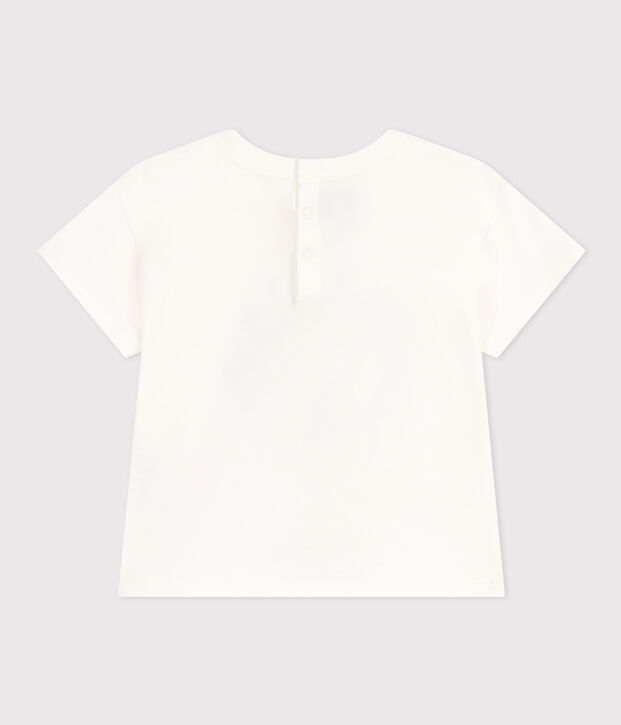 Tee-shirt manches courtes en jersey l&eacute;ger b&eacute;b&eacute; blanc