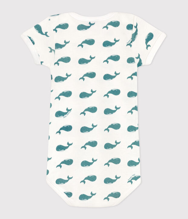 Katoenen rompertje met korte mouwen en print voor baby's groen/groen