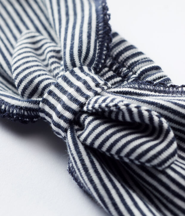 Bandeau b&eacute;b&eacute; marini&egrave;re en coton biologique. bleu/blanc