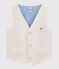 Mouwloos vest jongen beige BEIGE/wit MARSHMALLOW