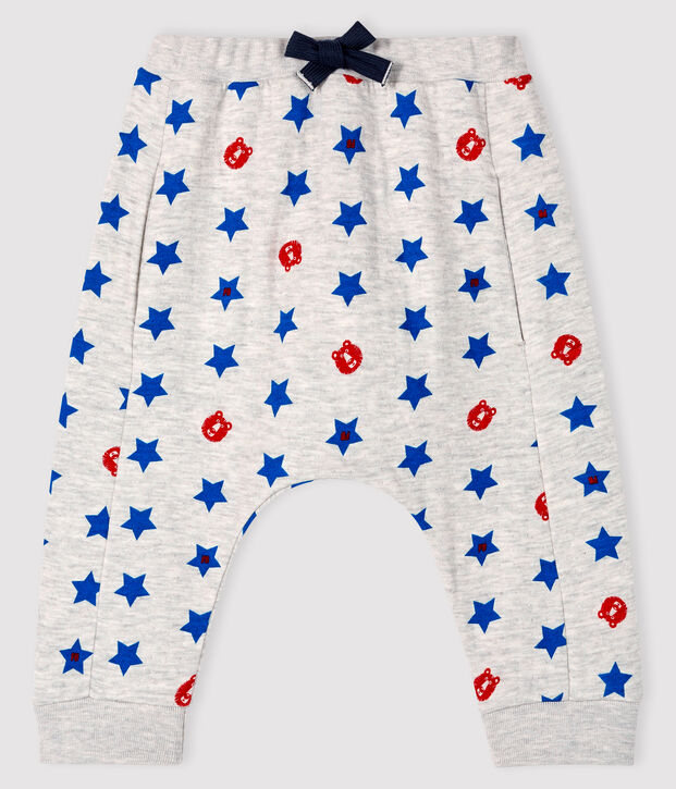 Pantalon b&eacute;b&eacute; gar&ccedil;on en tubique gris/multicouleur