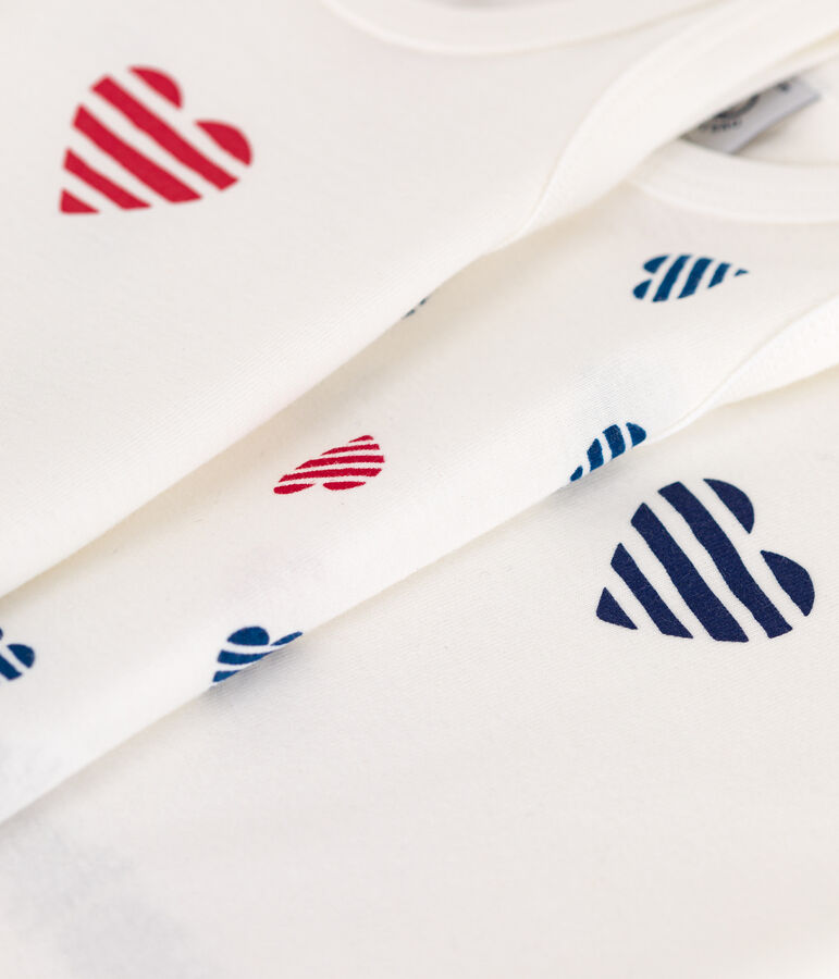 Set van 3 katoenen rompertjes zonder mouwen met gestreepte hartjesprint multicouleur