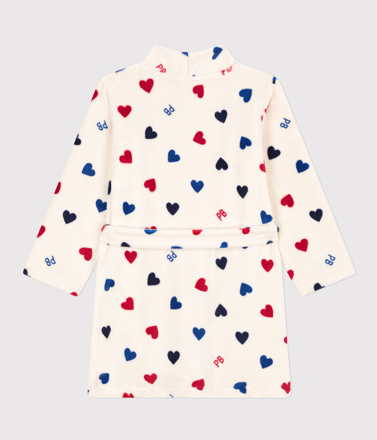 Robe de chambre en polaire enfant &eacute;cru/multicouleur