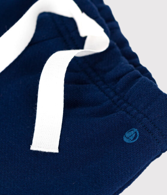 Pantalon de jogging bébé en coton uni bleu MEDIEVAL
