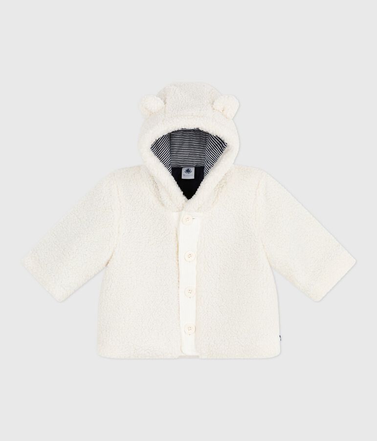 Manteau &agrave; capuche b&eacute;b&eacute; ouatin&eacute; en sherpa &eacute;cru MILK