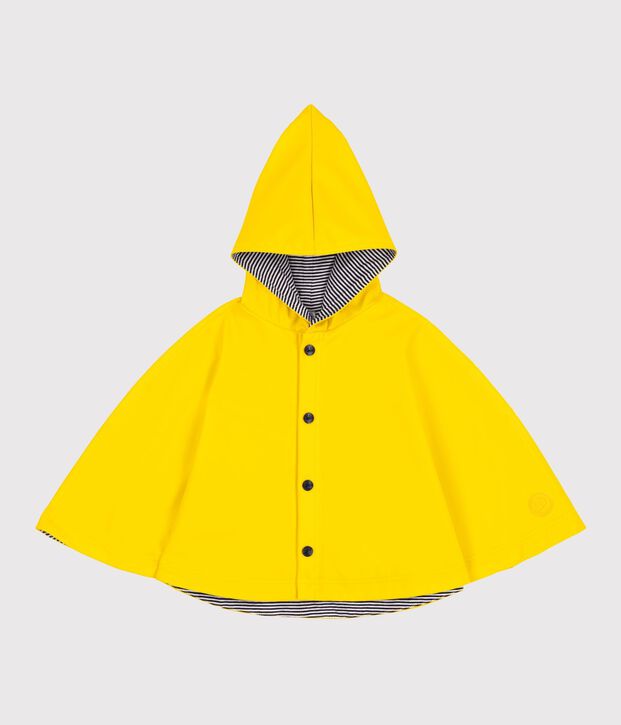 Cape de pluie b&eacute;b&eacute; en coton et maille enduite jaune