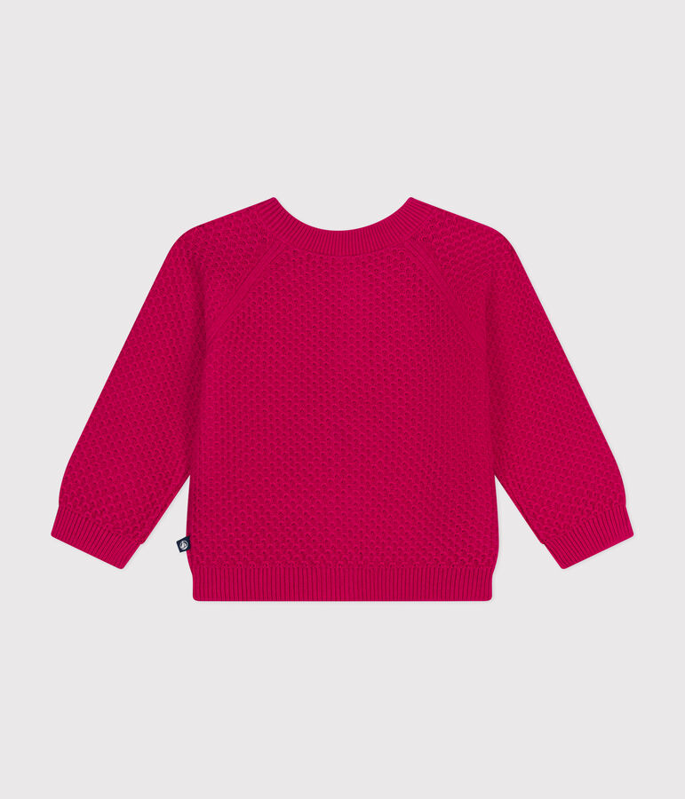 Katoenen gebreide babycardigan roze DELHI