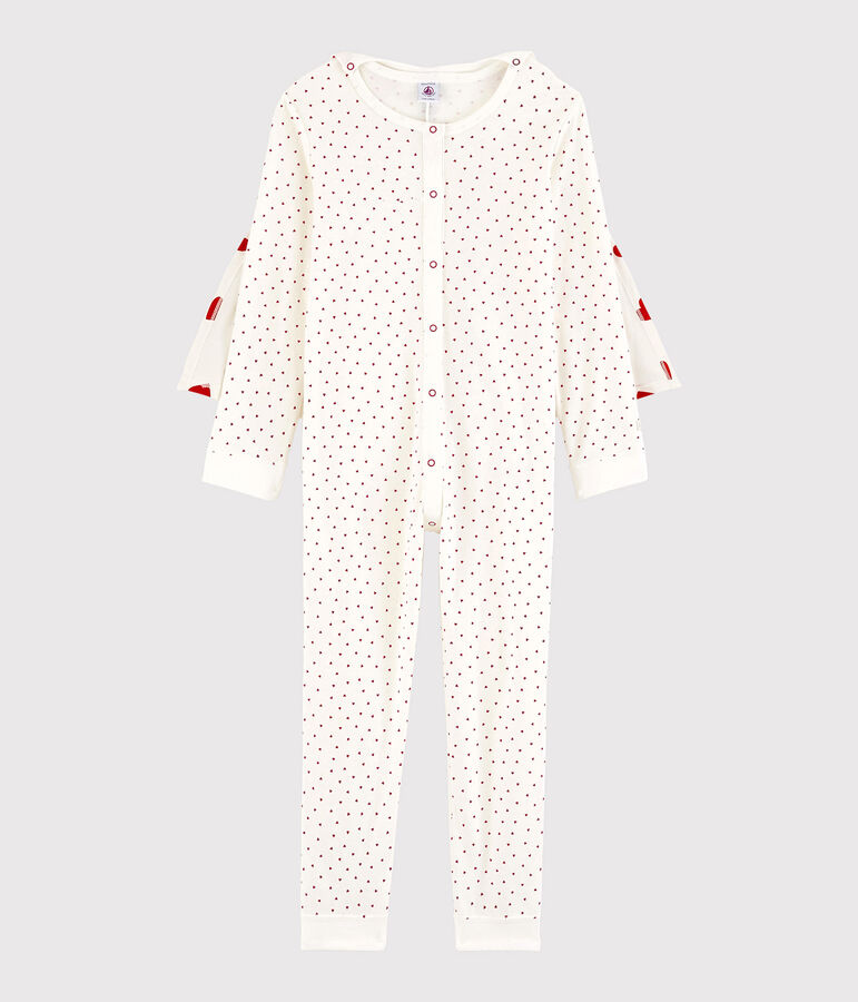 Jumpsuit superheldenkostuum voor babymeisjes, van biologisch katoen wit MARSHMALLOW/rood TERKUIT