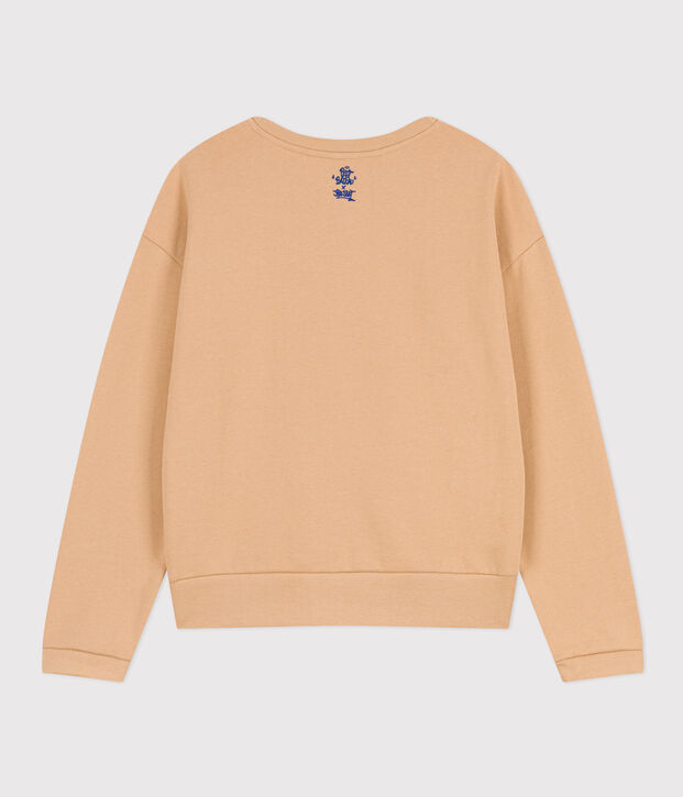 Sweatshirt van molton voor dames beige