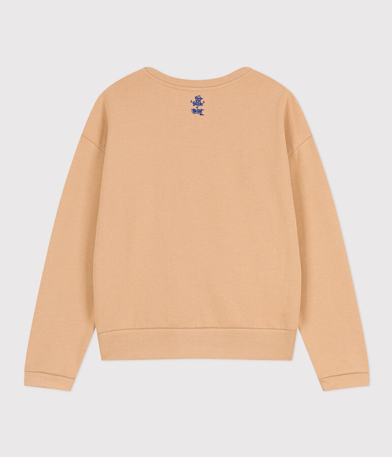 Sweatshirt van molton voor dames beige