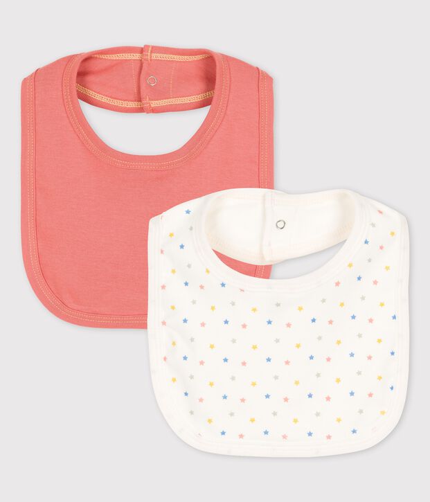 Lot de 2 bavoirs b&eacute;b&eacute; en coton multicouleur