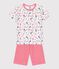 Katoenen kinderpyjama met Parijs-print wit MARSHMALLOW/wit MULTICO