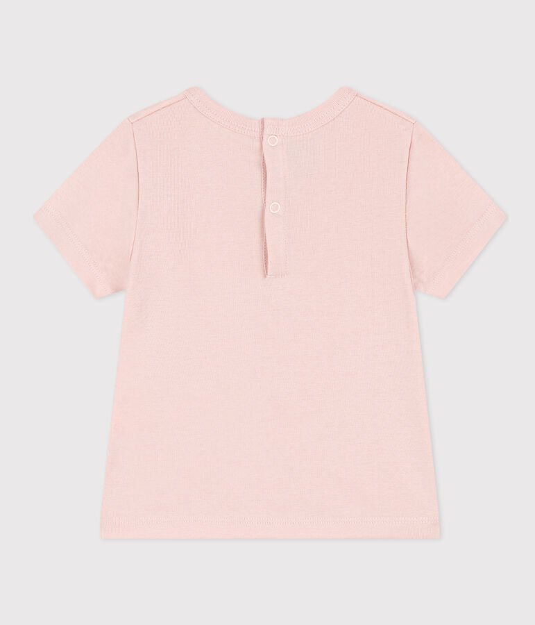 Tee-shirt manches courtes en coton b&eacute;b&eacute; rose