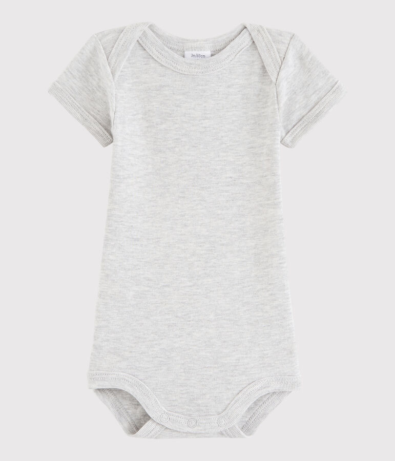 Body manches courtes b&eacute;b&eacute; fille-gar&ccedil;on gris